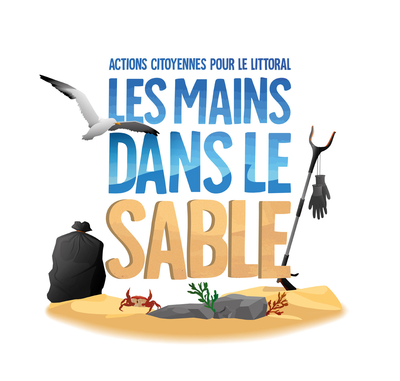 les mains dans le sable